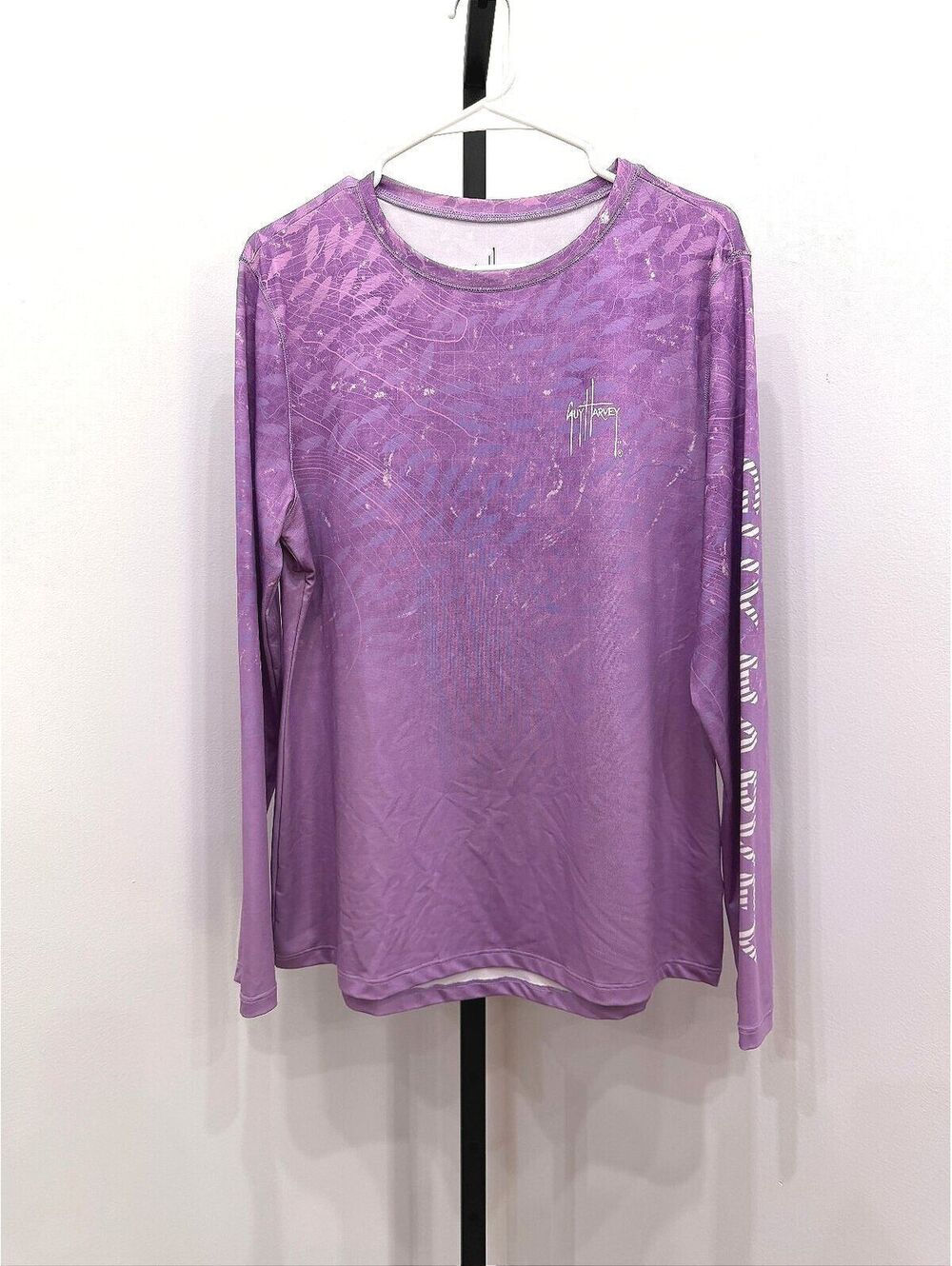 Guy Harvey Purple Long Sleeve Graphic Shirt Size Large